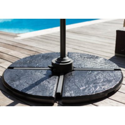 EDA Lest de parasol quart de rond d&eacute;cor pierre 18kg