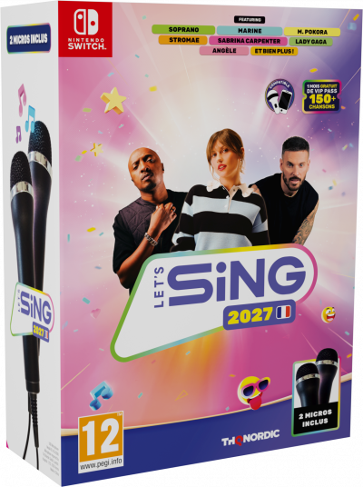 JUST FOR GAMES Let's Sing Hits Fran&ccedil;ais 2027 + 2 Micros Nintendo Switch