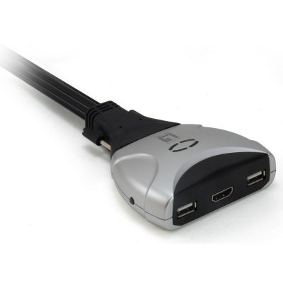 LEVEL ONE LevelOne KVM-0290 commutateur &eacute;cran, Clavier et Souris Noir, Gris