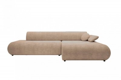 CASANOVA PARIS Levi - Canap&eacute; D'angle Convertible Tissu Lisse 3 Places Caf&eacute; Droit