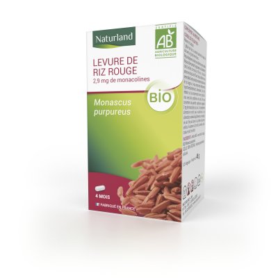 NATURLAND Levure de riz rouge bio 120 g&eacute;lules 4 mois de 