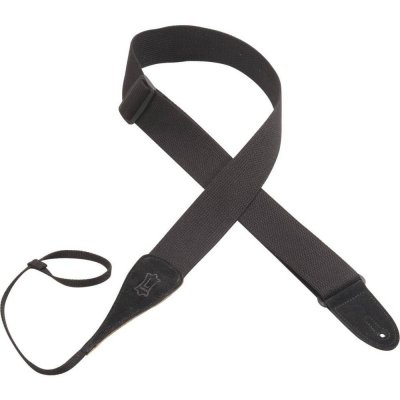 LEVYS Levy's MC8A-BLK Sangle de Guitare Cotton Colour Suede Headstock Loop 2"" - Black