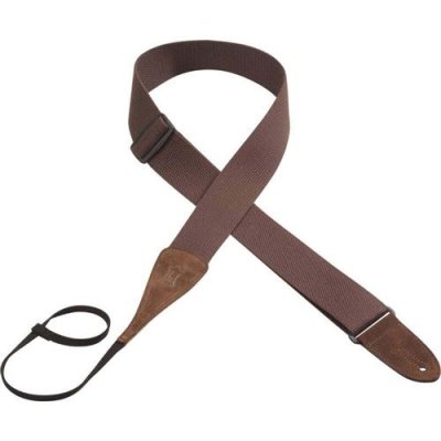  Levy's MC8A-BRN Sangle de Guitare Cotton Colour Suede Headstock Loop 2"" - Burgundy