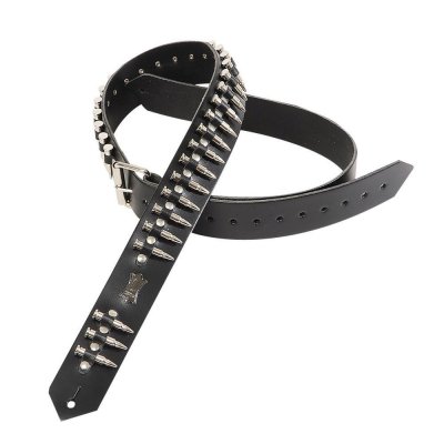 LEVYS  Pm28-2b Sangle Cuir Balles En M&eacute;tal Black