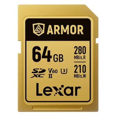 LEXAR  Carte M&eacute;moire Sdxc Pro Gold Series Armor Uhs-ii 64gb V60 Ip68
