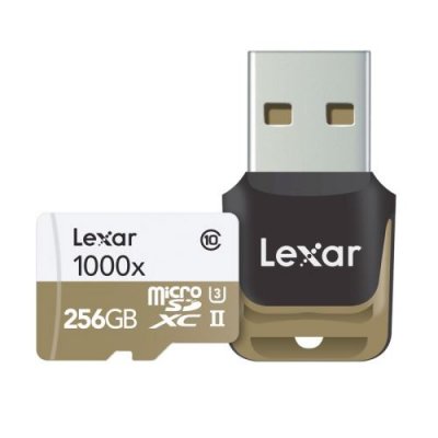 LEXAR  carte micro-sdxc 256 go 1000x 150 mo/s uhs-ii avec lecteur usb LSDMI256-1000X