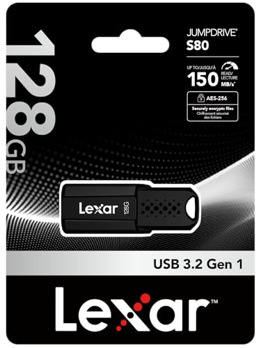 LEXAR  JumpDrive S80 - Cl&eacute; USB - 128 Go - USB 3.1 - noir