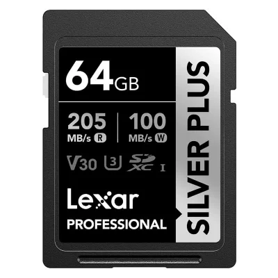 LEXAR  Professional SILVER PLUS 64 Go SDXC UHS-I Classe 3 - Neuf