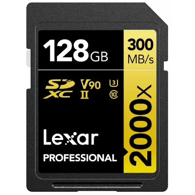 LEXAR  SDXC Card 128GB Professional 2000x UHS-II V90 U3