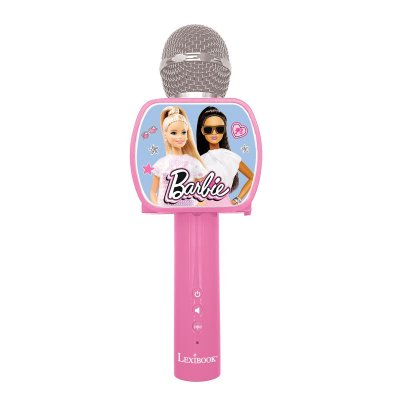 LEXIBOOK  Microphone enfant karaok&eacute; Barbie Bluetooth, haut-parleur, fixation smartphone