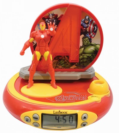 LEXIBOOK  - Radio R&eacute;veil Projecteur Jeu &Eacute;lectronique, Iron Man, RP510AV