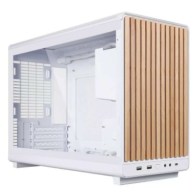 LIAN LI  A3-mATX Glass (Blanc/Bois Fonc&eacute;)
