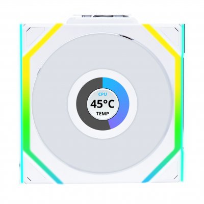 LIAN LI  Uni Fan SL 120 LCD ARGB Wireless - Blanc 
