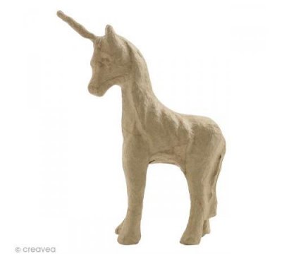 DECOPATCH Licorne en papier m&acirc;ch&eacute; - 14 cm - D&eacute;copatch - couleur variant