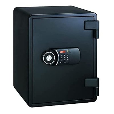 LIFEBOX  Coffre fort &agrave; double parois/serrure renforc&eacute;e 40 litres, Noir