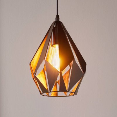 EGLO Light Pendant une carlton noir, le cuivre &Oslash;20,5cm h: 110cm