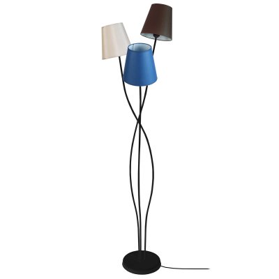 TOSEL LILLE - Lampadaire arbre m&eacute;tal noir , bleu,cr&eacute;me et marron