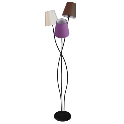 TOSEL LILLE - Lampadaire arbre m&eacute;tal noir , violet,cr&eacute;me et marron