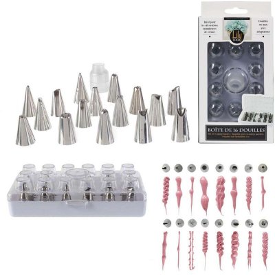 LILY COOK  KP5426 Set de 16 Boites Douilles INOX Argent 3 x 3 x 4 cm