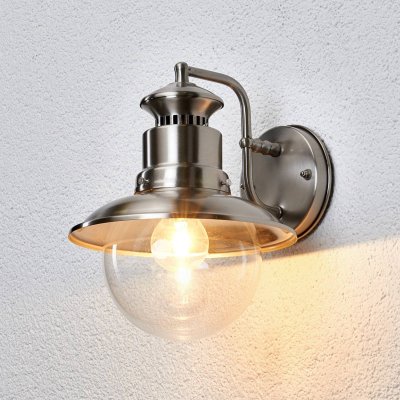 LINDBY  Applique d'ext&eacute;rieur Gwendolyn, gris, acier inoxydable, 26 cm