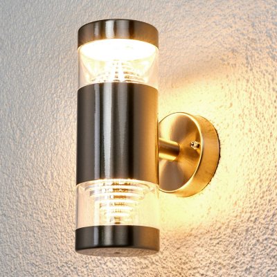 LINDBY  Applique d'ext&eacute;rieur LED Lanea, 21 cm, acier inoxydable, IP44