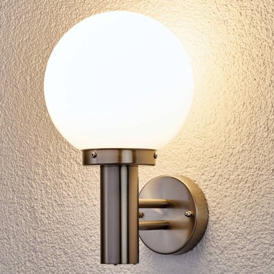 LINDBY  applique d'ext&eacute;rieur Nada, acier inoxydable, verre, hauteur 32 cm, E27