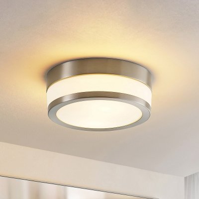 LINDBY  Flavi plafonnier salle bain, &Oslash; 23&nbsp;cm nickel