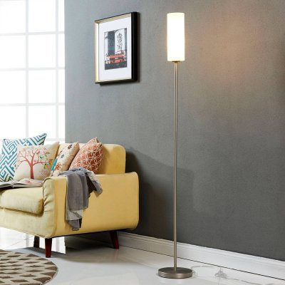 LINDBY  lampadaire Vinsta, hauteur 153 cm, blanc, verre, m&eacute;tal