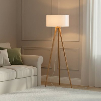 LINDBY  lampe sur pied Charlia, blanc, bois, hauteur 150cm