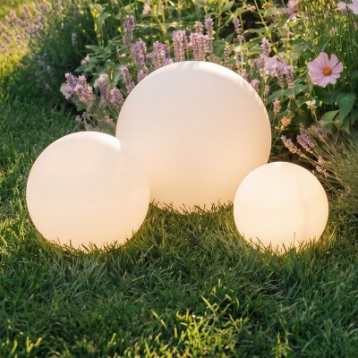 LINDBY  Lampes solaires LED par 3 Lago, sph&egrave;res