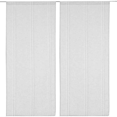 Linder 0189 /10/415/60X160 Vitrage Jour Lin Blanc Passe Tringle