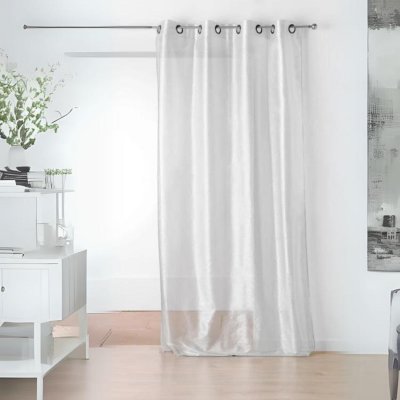 Linder Voilage &agrave; &OElig;illets Polyester/Polyamide Argent 145 x 240 cm