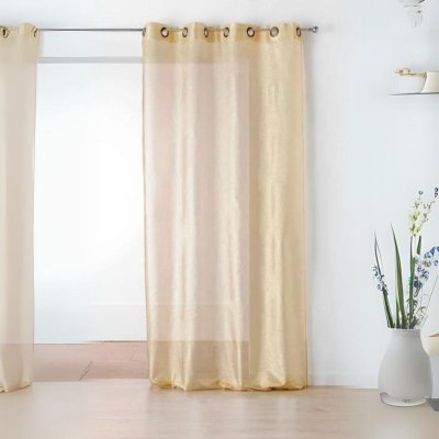 Linder Voilage &agrave; &OElig;illets Polyester/Polyamide Or 145 x 240 cm