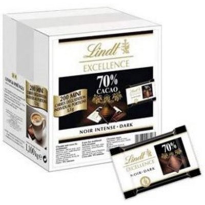 LINDT  Carr&eacute;s chocolat noir excellence  - Carton de 200 Aluminium