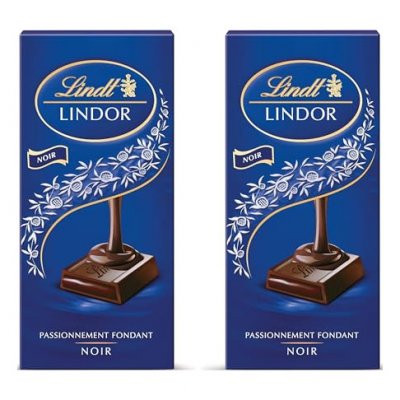 LINDT  - Tablette LINDOR - Chocolat Noir - C&oelig;ur Fondant, 150g