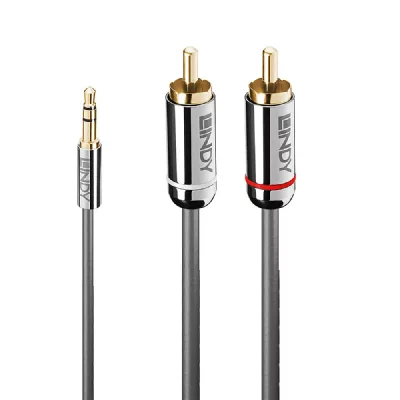 LINDY  35332 c&acirc;ble audio 0,5 m 3,5mm 2 x RCA Anthracite