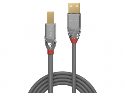 LINDY  36641, 1 m, USB A, USB B, 2.0, 480 Mbit-s, Gris