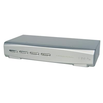 LINDY  39311 commutateur kvm hdmi pro audio usb 3.0 4 ports noir 39311