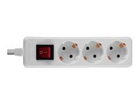 LINDY  73101 Multiprise 3 Prises, avec Interrupteur Marche/arr&ecirc;t, Blanc