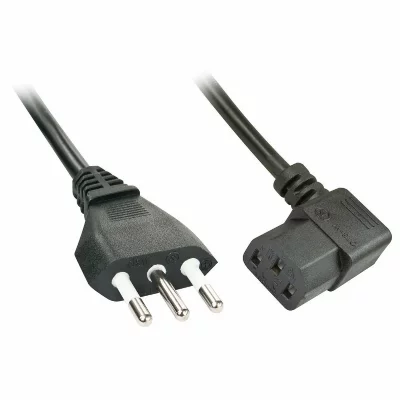 LINDY  Angled It To C13 Power Cord 2 M Argent&eacute;
