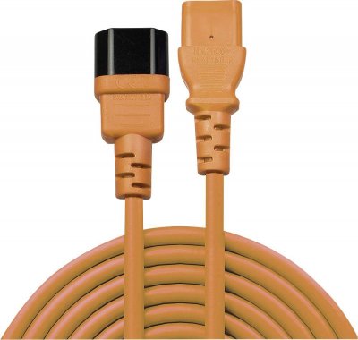 LINDY  C14 To C13 Extension Power Cord 2 M Orange