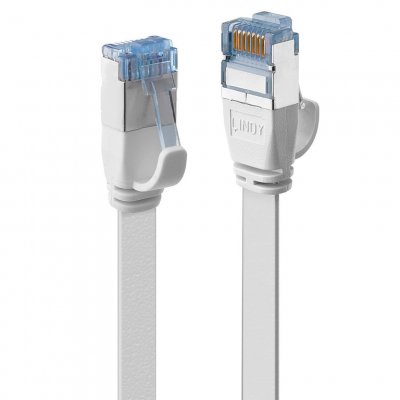 LINDY  C&acirc;ble r&eacute;seau Plat Cat.6A U/FTP, Blanc, 0,3m