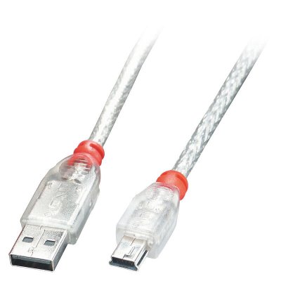 LINDY  C&acirc;ble USB 2.0 A vers Mini-B - Transparent - 3m