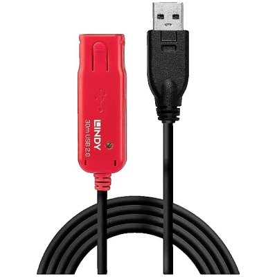LINDY  - C&acirc;ble usb usb 2.0 usb-a m&acirc;le, usb-a femelle 30.00 m noir, rouge 42923 S214172