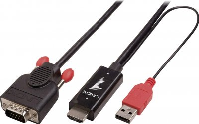 LINDY  cable video - HDMI / VGA / USB - 3 m