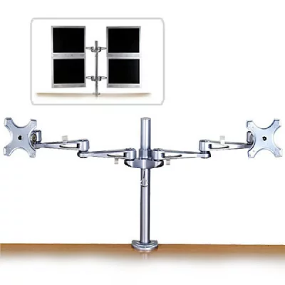 LINDY  Dual Adjustable LCD Arms - composant de montage - pour 2 ecrans LCD - argent