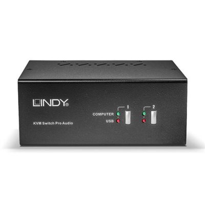 LINDY  - Switch KVM Pro 2 ports DVI Dual-Link & Dual Head Audio USB 2.0
