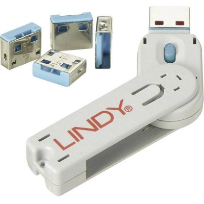 LINDY  USB Port Blocker - Bloqueur de port USB - bleu (pack de 4) 
