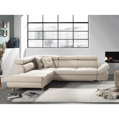 BESTMOBILIER Linea - Canap&eacute; d'angle gauche convertible - 5 places - avec t&ecirc;ti&egrave;res