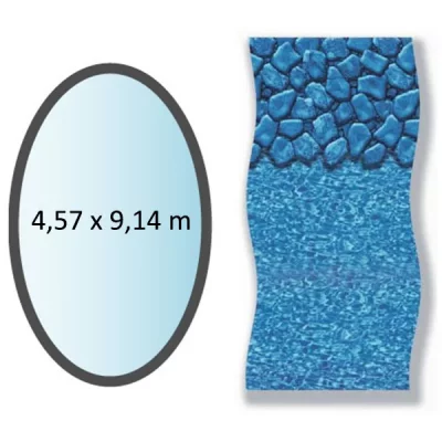 SWIMLINE Liner boulder forme ovale 4,57x9,14m pour piscine hors sol li1530sbo